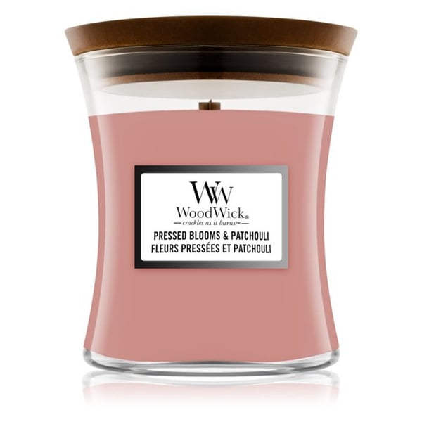 Bougie pressade blommor patchouli medelmodell - Woodwick