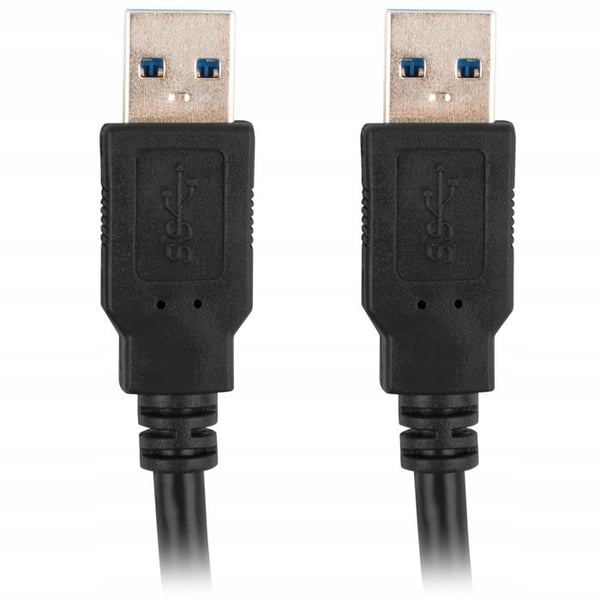 USB 3.0 kabel - LANBERG - MALE/MALE - 1,0M - Svart - Hög hastighet