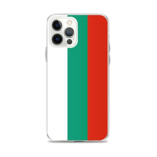 Telefonskal – Bulgariens flagga – Kompatibel med iPhone 12 Pro Max – Mjuk casing – Hållbar och stötsäker – Pixelforma