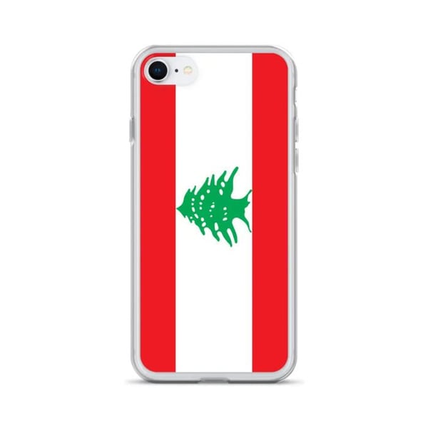 Mobilskal – Libanons flagga – Kompatibel med iPhone 8 Plus – Mjuk fodral – Slitstark och stötbeständig – Silikon – Pixelforma