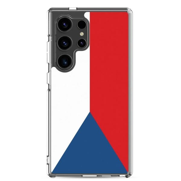 Mobilskal – Tjeckiens flagga – Kompatibel med Samsung Galaxy S24 – Mjuk fodral – Slitstark och stötabsorberande – Pixelforma