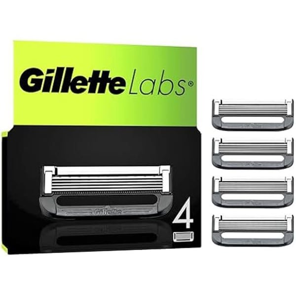 Rakhyvlar - GILLETTE - Gillette Labs - Paket med 4 - 5 blad - Exfolieringsstång