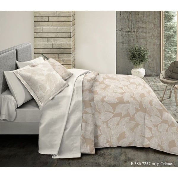 3-delad vändbar täckesett 260 x 240 cm King Size "Amazonie Creme" 100% bomull