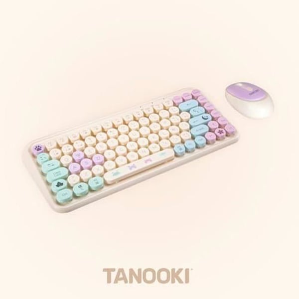 Trådlöst tangentbord och mus - TANOOKI - QWERTY - Bluetooth - 2,4 GHz - 85 tangenter