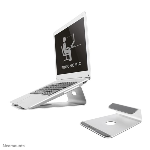 Laptop stativ - NewStar - 43,2 cm 17" - Børstet aluminium - Ergonomisk - Sølv