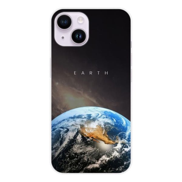 Tryckt silikonfodral som är kompatibelt med Apple iPhone 14 Earth