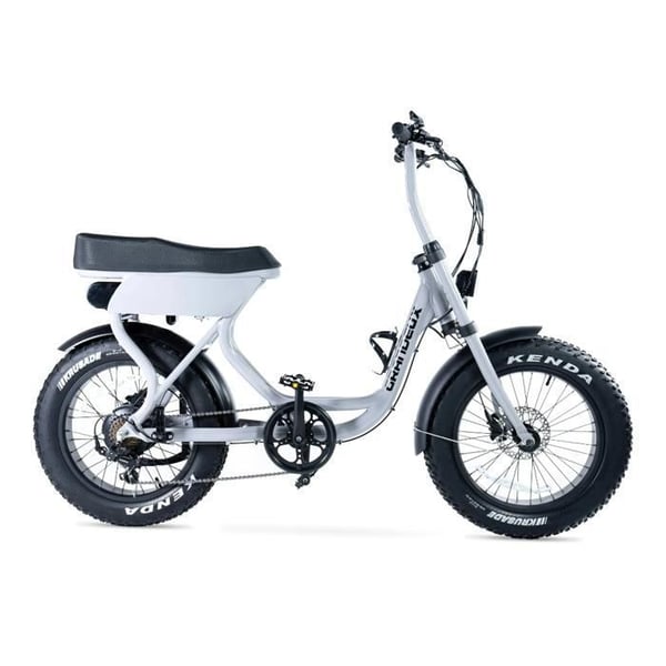 Grandeux Xcite Fatbike Elektrisk – Med Koppställ – 20 Tum – Motor 250W – 7 Växlar – Räckvidd 50 km – Grå