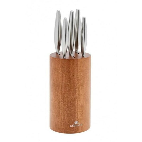 Knivblock - GERLACH - FINE GERNK987M - 5 delar - Blad i rostfritt stål - Ergonomiskt handtag