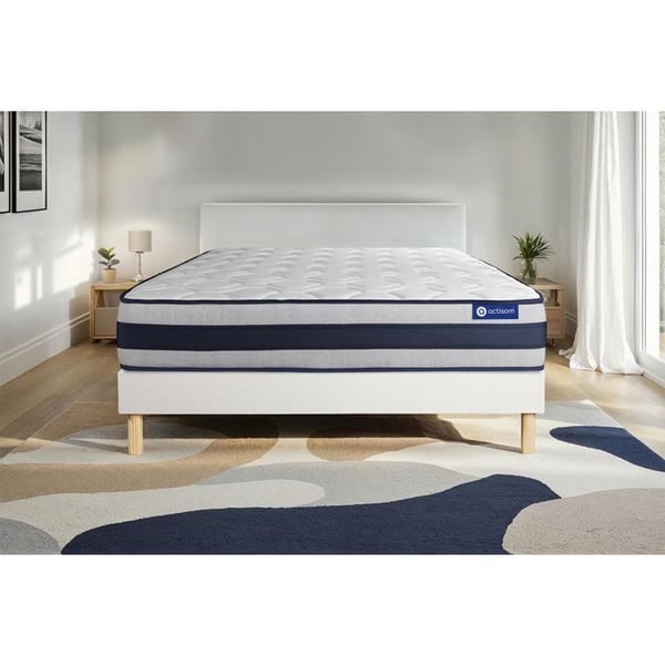 Sängset Madrass Sängbotten 140x190 cm - Vit Sängbotten (i kit) - Actilatex Ergo