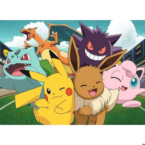 Pussel 100 bitar: Pikachu och Pokémon