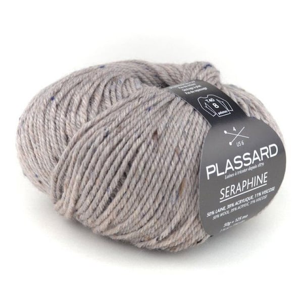 Plassard - Laine Séraphine tweedad Tidlös 80 Beige spräcklig