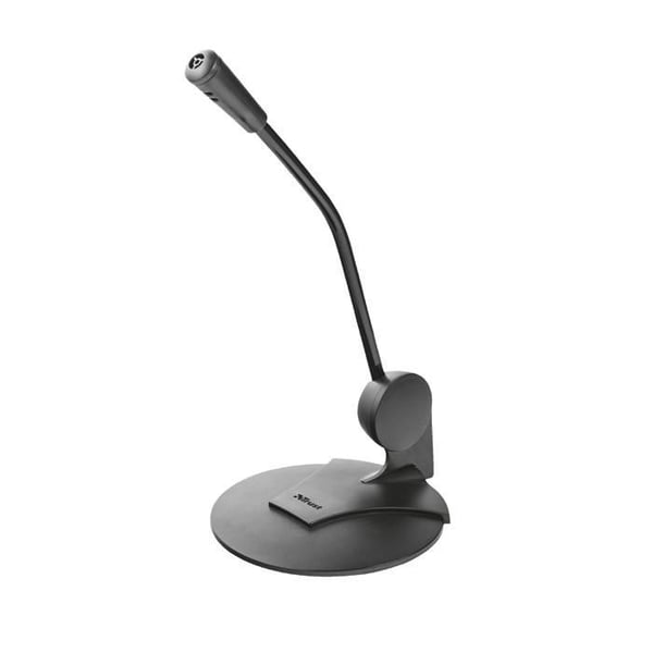 Trust Primo skrivbordsmikrofon, 3,5 mm uttag, mikrofon med justerbar vinkel, 1,8 m kabel, adapter, för PC, bärbar dator