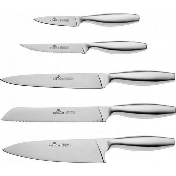 Knivblock - GERLACH - FINE GERNK987M - 5 delar - Blad i rostfritt stål - Ergonomiskt handtag