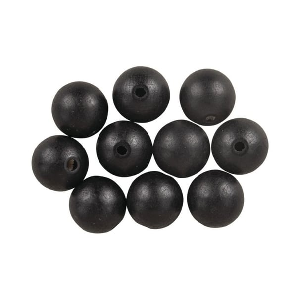 Borrade träkulor FSC 100%, matt, ø20mm, svart, 8 st