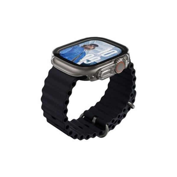 Skærmbeskyttelse - PANZER GLASS - Apple Watch Ultra / Ultra 2 - hærdet glas - meget tynd - sort transparent