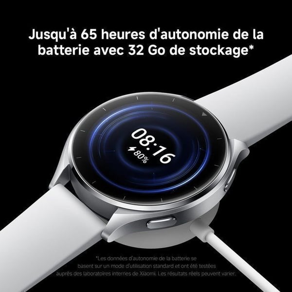 XIAOMI Watch 2 Grå - Smartklocka - Upp till 65 timmars batteritid - Avancerad hälsa och sportövervakning - WearOS Google