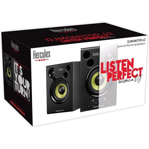 Aktiva monitorhögtalare - HERCULES - DJMONITOR 42 - 2×20W RMS - Woofer 4" - MDF-kabinett 9mm