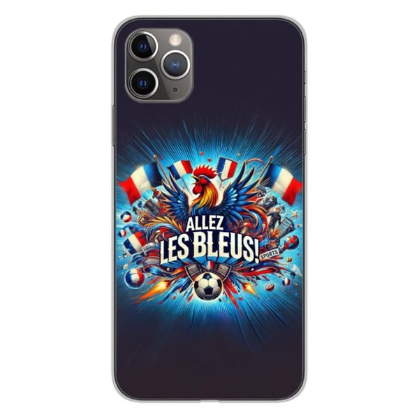 1001Coques - Silikonfodral kompatibelt med Apple iPhone 11 Pro Max - Motiv allez les bleus - Originaldesign tryckt i Frankrike