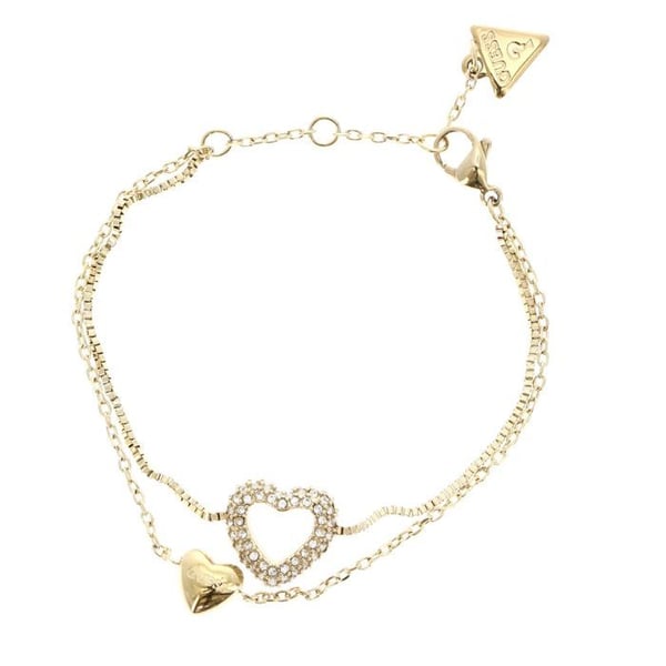 GUESS Armband i guld för kvinnor - Beloved Two Hearts Dubbel Armband S Gult Guld 307443 GUESS Armband i guld för kvinnor - Beloved Two Hearts Dubbel Armband S Gult Guld 307443