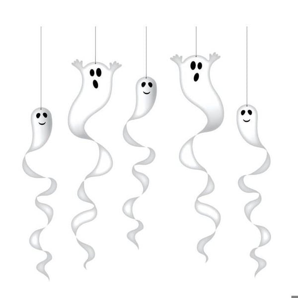 Dekorativ spiral - LITEN CLOWN - Halloween - Spöken - Set med 5 - Flerfärgad