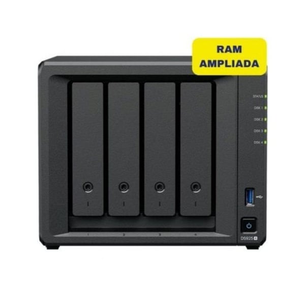 NAS Synology DS925+ 4 fack 32GB DDR4 2.5GbE NVMe hög hastighet cache