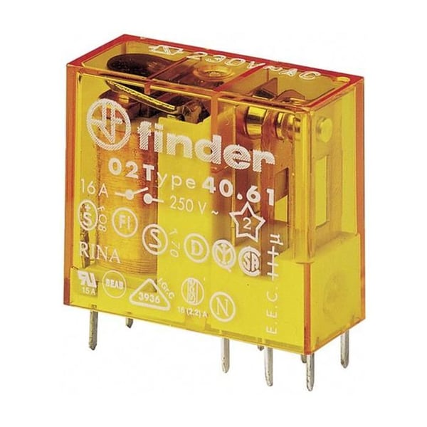 Relä: elektromagnetisk; SPDT; 16 A/250 V AC; 16 A/30 V DC; max. 400 V AC