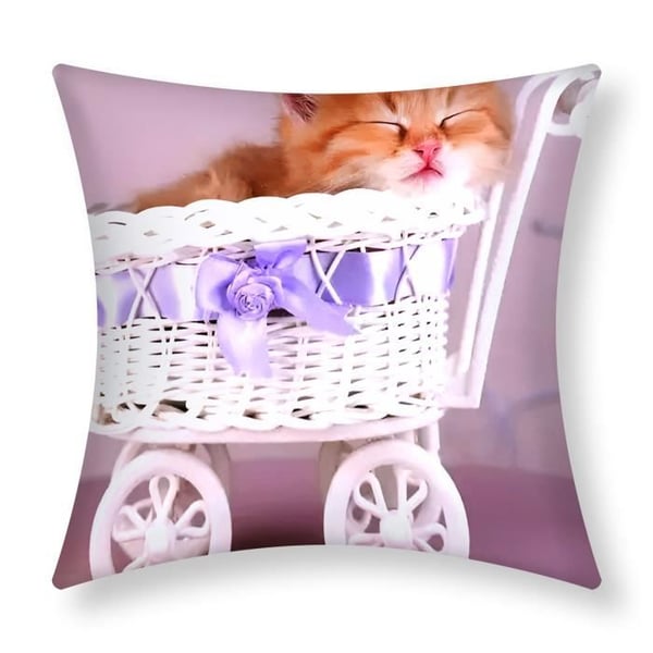 Kuddöverdrag - AVIZAR - 2-pack - 40x40 cm - Kattunge-mönster - Flerfärgad - Inomhus Kuddöverdrag - AVIZAR - 2-pack - 40x40 cm - Kattunge-mönster - Flerfärgad - Inomhus