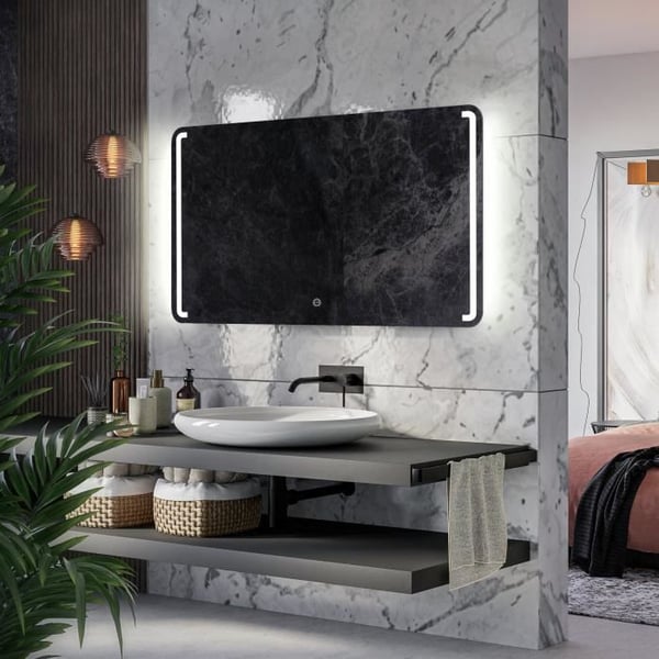 LED-spegel med Touch Switch - Alasta - Oslo 100x90 cm - LED-belysning - Skandinavisk stil - Modern