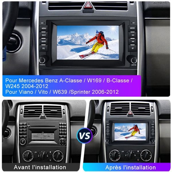 AWESAFE Autoradio Android 13 til Mercedes-Benz Vito Viano Sprinter W639/Classe B W245/W169 2Go+32Go 8'' Skærm Android Auto Carplay