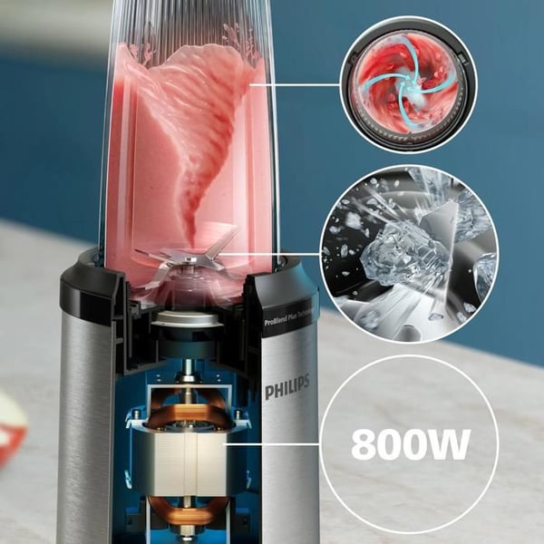 Philips Blender serie 5000, vattenflaska 700 ml, ProBlend, svart (HR2765/00)