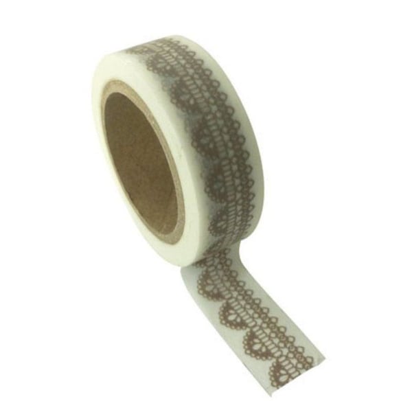Dekorativ tejp - Vit spets - 15 mm x 10 m - Flytbar - Blandat - Vuxen