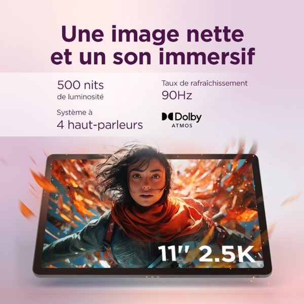 LENOVO Idea Tab - 11" 2,5K IPS - 8 Go RAM - Tallennus 128 Go - Harmaa + Stylus