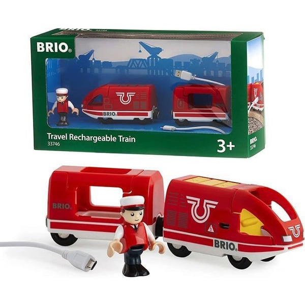 BRIO Genopladeligt Rejsetog - Trætogkredsløb - Ravensburger - Rød - Blandet fra 3 år