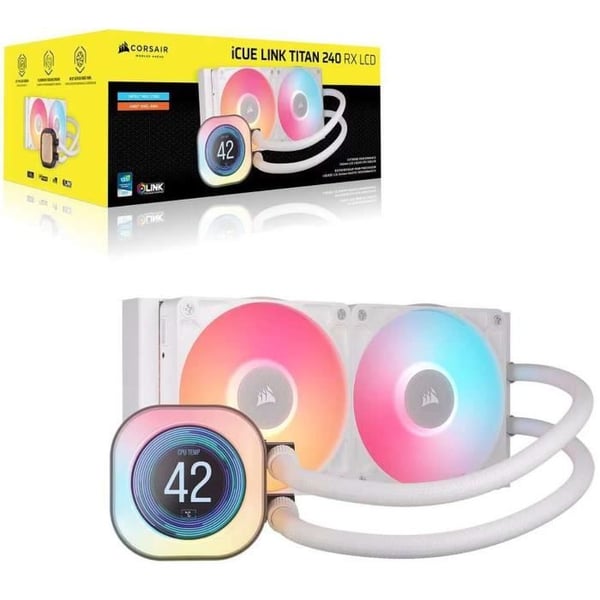 Kylning PC - CORSAIR - CW-9061025-WW - iCUE LINK TITAN 240 RX LCD Vit AIO