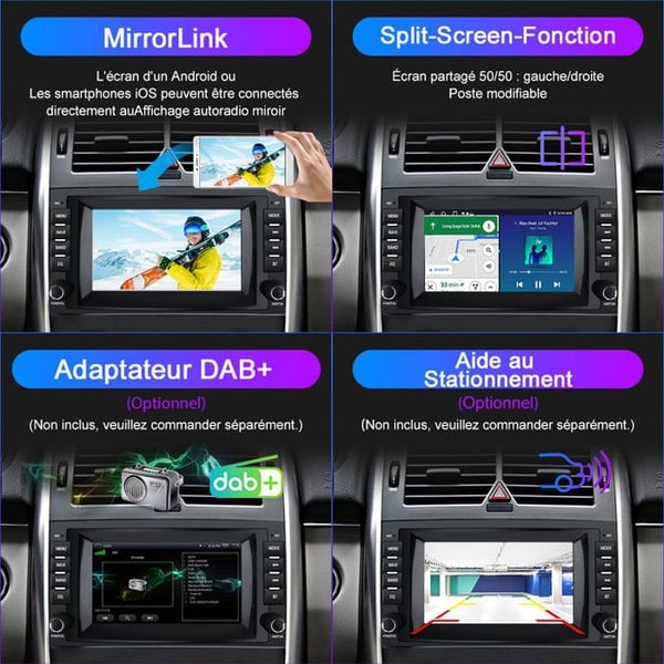 AWESAFE Autoradio Android 13 til Mercedes-Benz Vito Viano Sprinter W639/Classe B W245/W169 2Go+32Go 8'' Skærm Android Auto Carplay