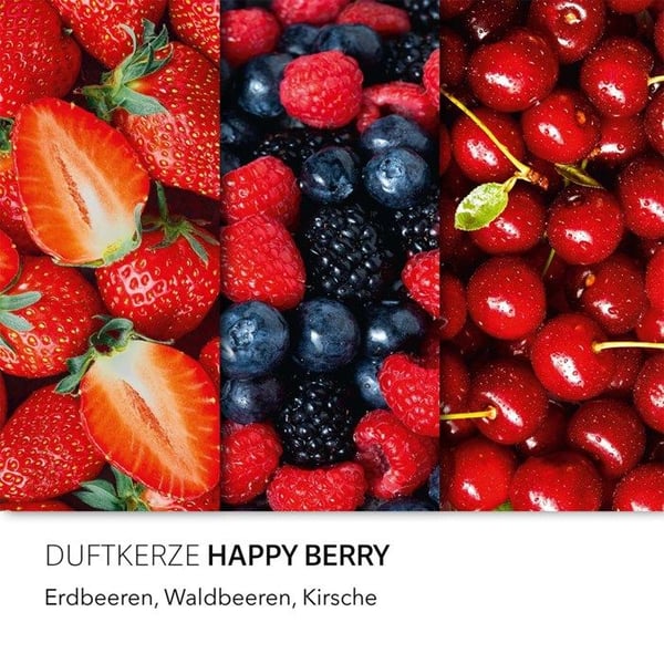 Duftlys - HARIBO - Happy Berry - 510g - Jordbær og blå hindbær - Lilla