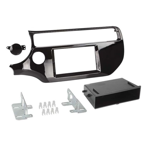 2-DIN-fasadadapter med förvaringsfack för Kia Rio 03/2015 > piano svart