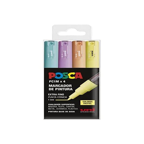 Pastellmarkörer med extra fin spets - Craftelier - 4-pack - 1 mm - Utplånbar - Luktfri - Multifunktionell användning
