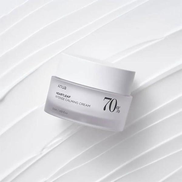 Ansigtscreme - ANUA - HEARTLEAF 70% INTENSE CALMING CREAM - 50ml - Beroligende - Fugtgivende