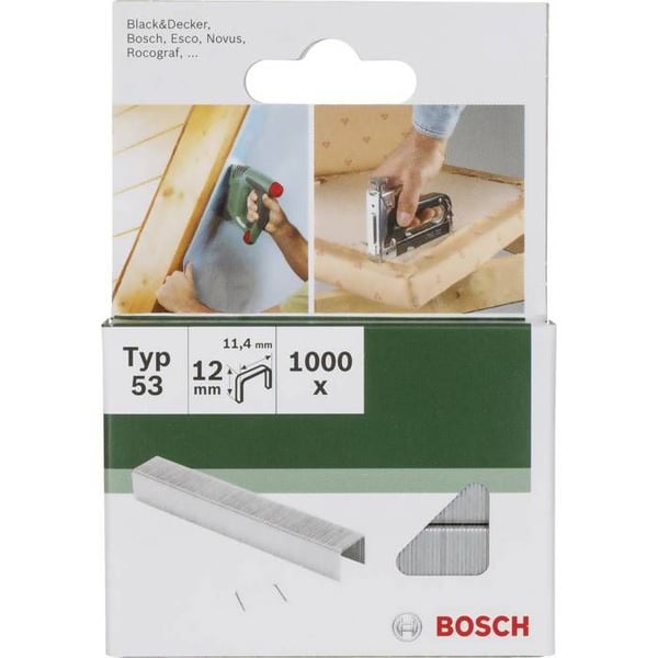 Häftklamrar - BOSCH - Typ 53 - 14 mm - Paket med 1000 - Verktyg och tillbehör