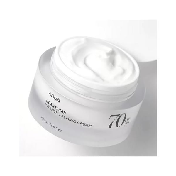 Ansigtscreme - ANUA - HEARTLEAF 70% INTENSE CALMING CREAM - 50ml - Beroligende - Fugtgivende