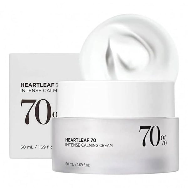 Ansigtscreme - ANUA - HEARTLEAF 70% INTENSE CALMING CREAM - 50ml - Beroligende - Fugtgivende