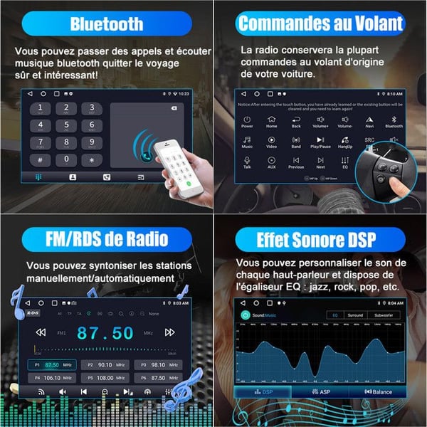 AWESAFE Autoradio Android 13 til Mercedes Benz CLK W209 W203 W463 W208 1Go+32Go med 7'' Skærm Android Auto Carplay