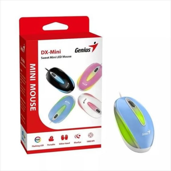 Mini Mus Genius Dx Mini Usb Ljus Rgb Blå