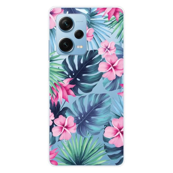 Siliconfodral med tryck kompatibelt med Xiaomi Redmi Note 12 Pro Plus Tropisk Aquarelle