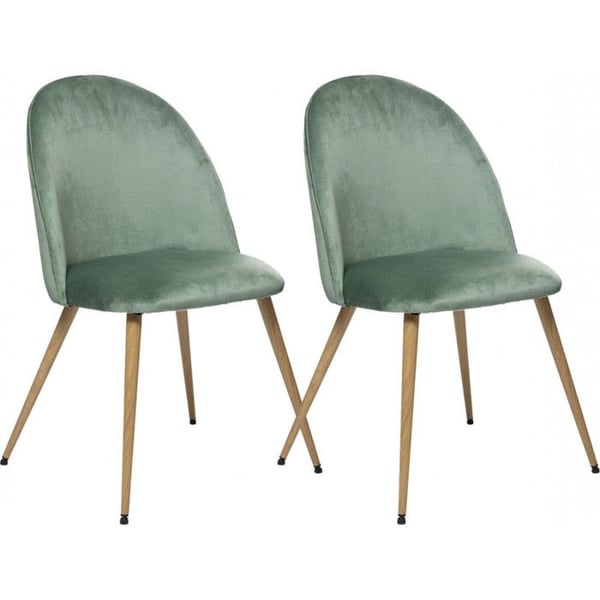 Set med 2 Atmosphera "Slano" sammetsstolar - Celadon