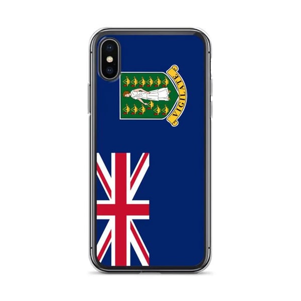 Telefonhörlurar – Flagga Brittiska Jungfruöarna – Kompatibel med iPhone XS Max – Mjuk Fodral – Slitstark och Stötabsorberande – Pixelforma
