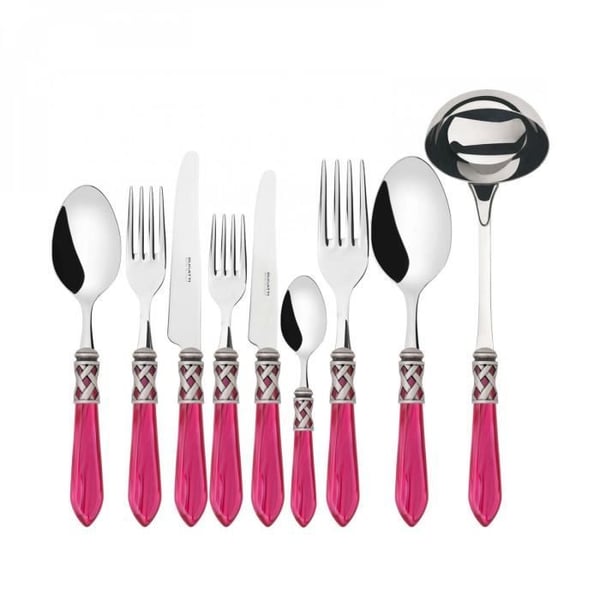 Bestick - ALADDIN - Set med 75 delar - Rostfritt stål 18/10 - Akrylhandtag - Antik silver