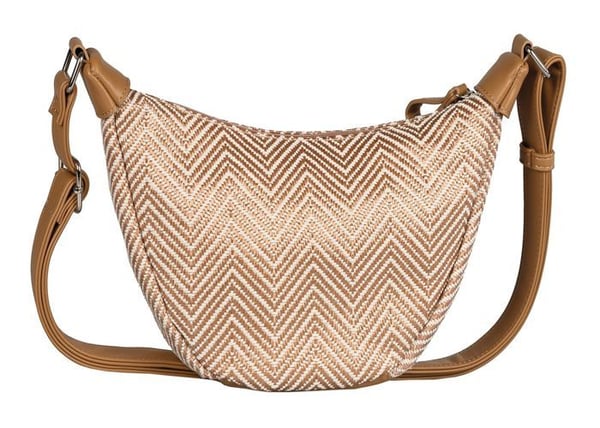 TOM TAILOR Skuldertaske i lys brun og hvid til kvinder - Liriel Summer Cross Bag M Mixed Beige 295849