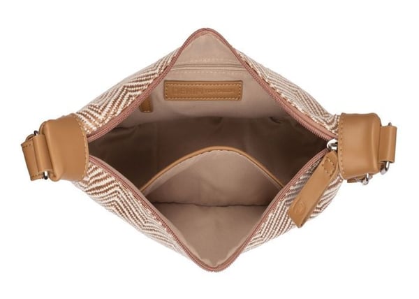 TOM TAILOR Skuldertaske i lys brun og hvid til kvinder - Liriel Summer Cross Bag M Mixed Beige 295849